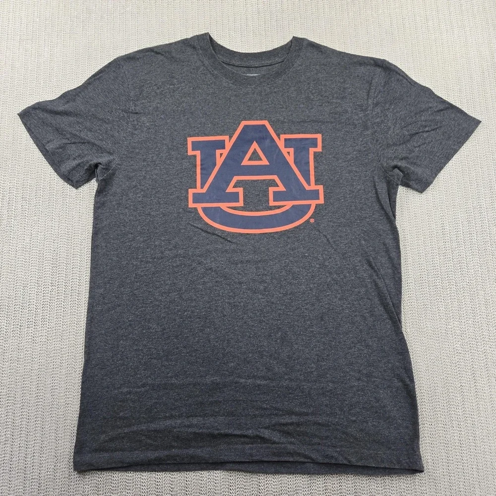 Auburn Tigers Shirt Mens Medium Gray Heather NCAA Football C5 Graphic Tee